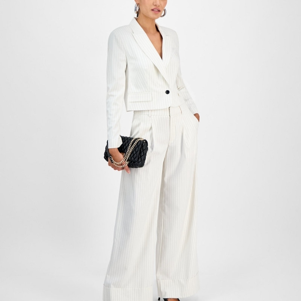 INC International‎ Concepts White Pinstripe Wide Leg Slacks Size: 18 NEW